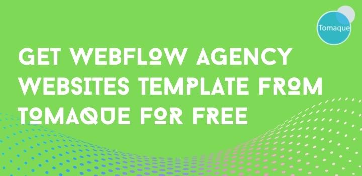 Get webflow agency websites template from Tomaque for Free