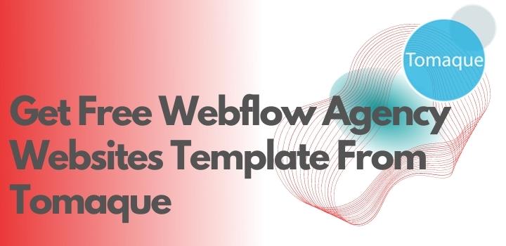 Get webflow agency websites template from Tomaque for Free