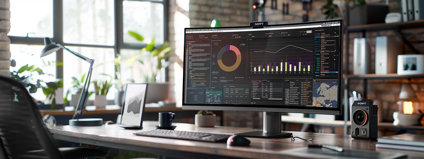 a bright computer screen displaying a detailed technical seo analysis report on a sleek desk in a modern office setting.