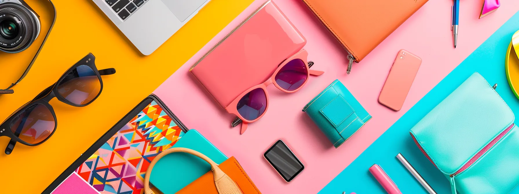 a vibrant, modern website layout showcasing a wide range of products, including sleek digital gadgets and trendy fashion items, to boost online sales through webflow e-commerce optimization.